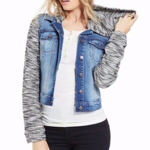 Jessica Simpson Pixie Cropped Denim Sweatshirt Jacket​